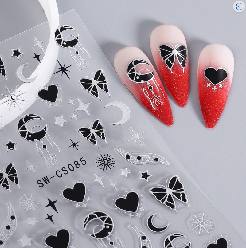 Nail Art Decoration Rose Flower Butterfly Nail Decal Self Adhesive stickers NS53