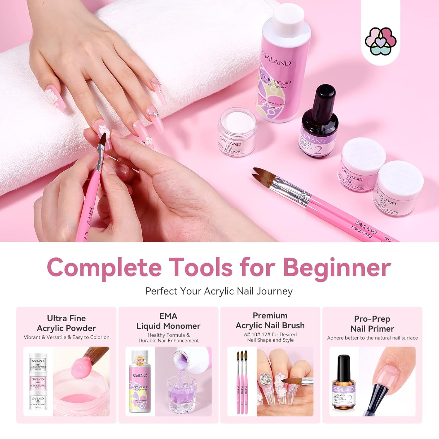 Professional Acrylic Nail Kit for Beginners with Complete Tools and Accessories