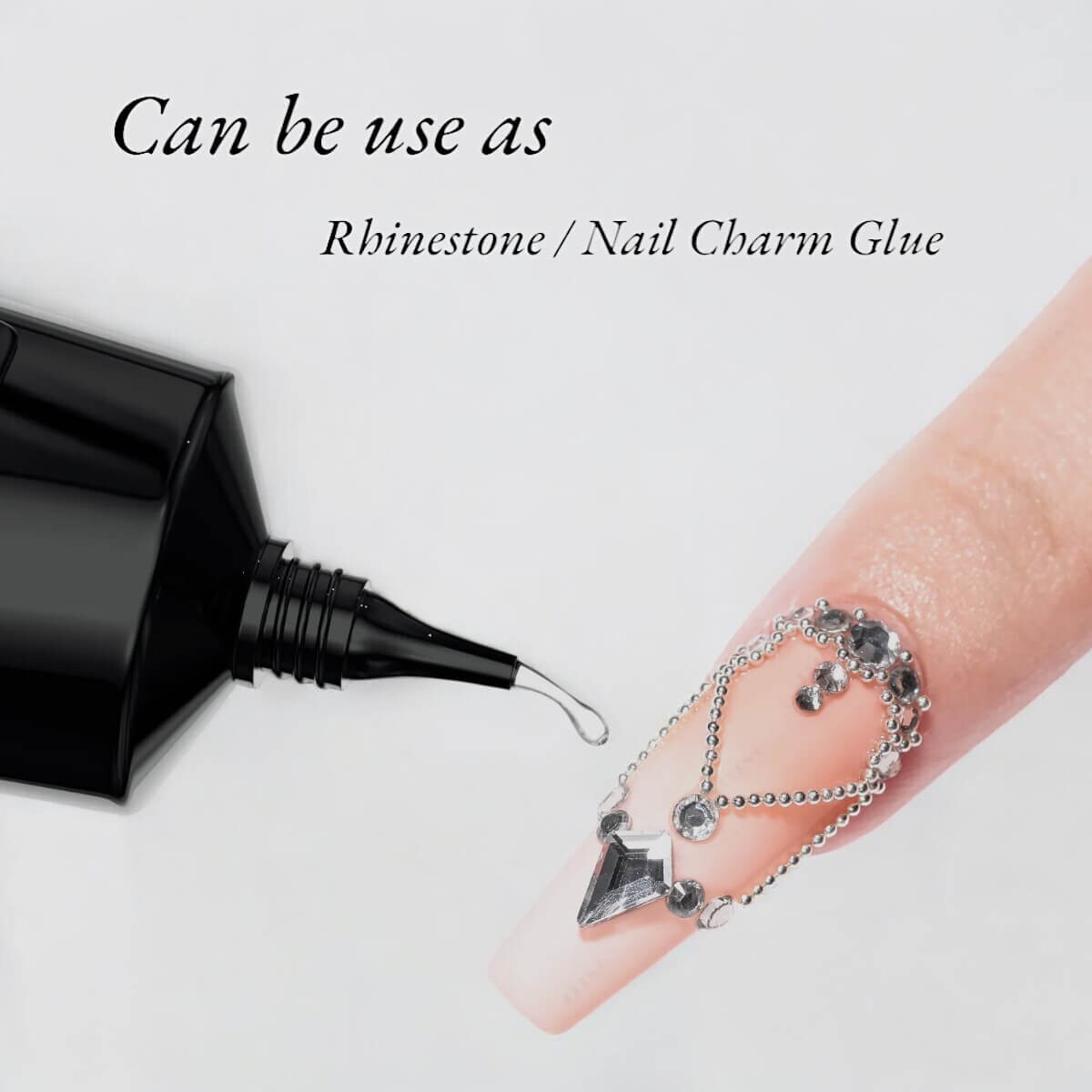 Vanfa Diamond Glue Gel for Rhinestone, Nail Art Jewel,3D Art Shape – tube 0.5 oz