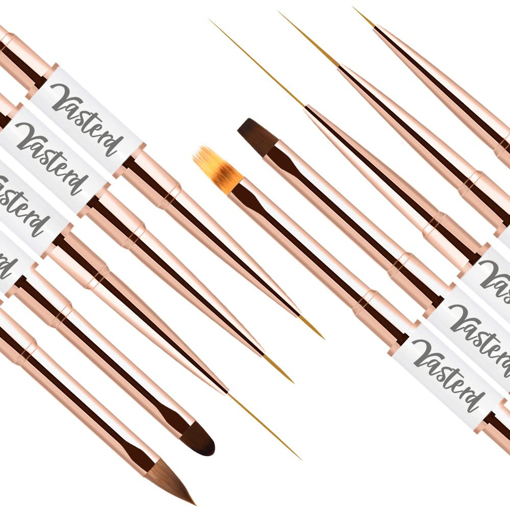 Yasterd Nail Art Brushes Set,Professional 5Pcs Double-Ended Acrylic Brushes | Li