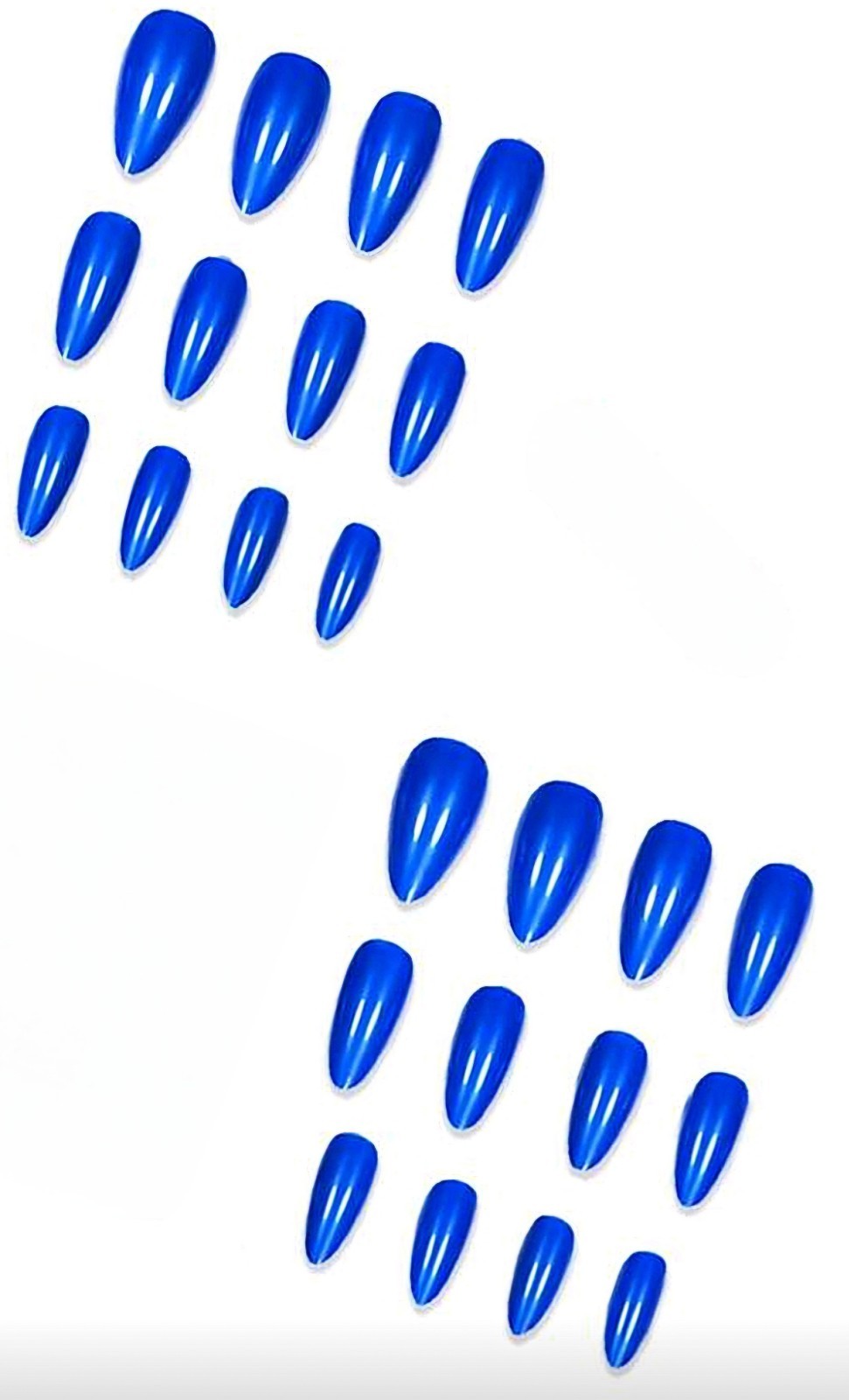 Press-On Nails Bright Royal Blue Long Almond Shaped