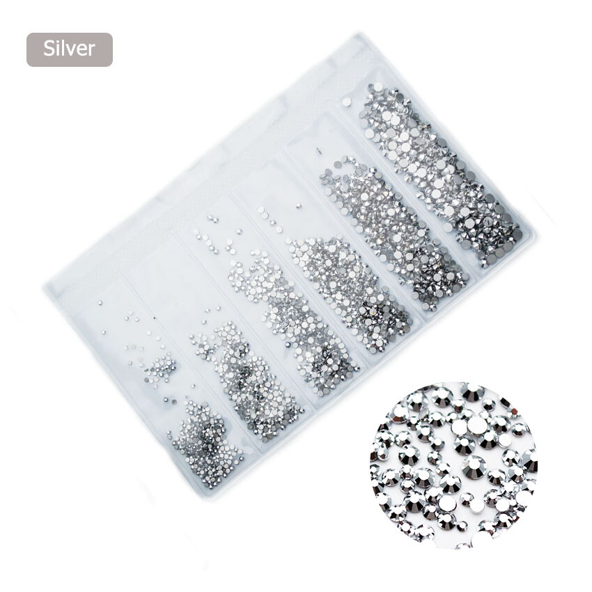 1440PCS Multi-size Nail Art Rhinestones Crystals Nails Design Decorations Gems