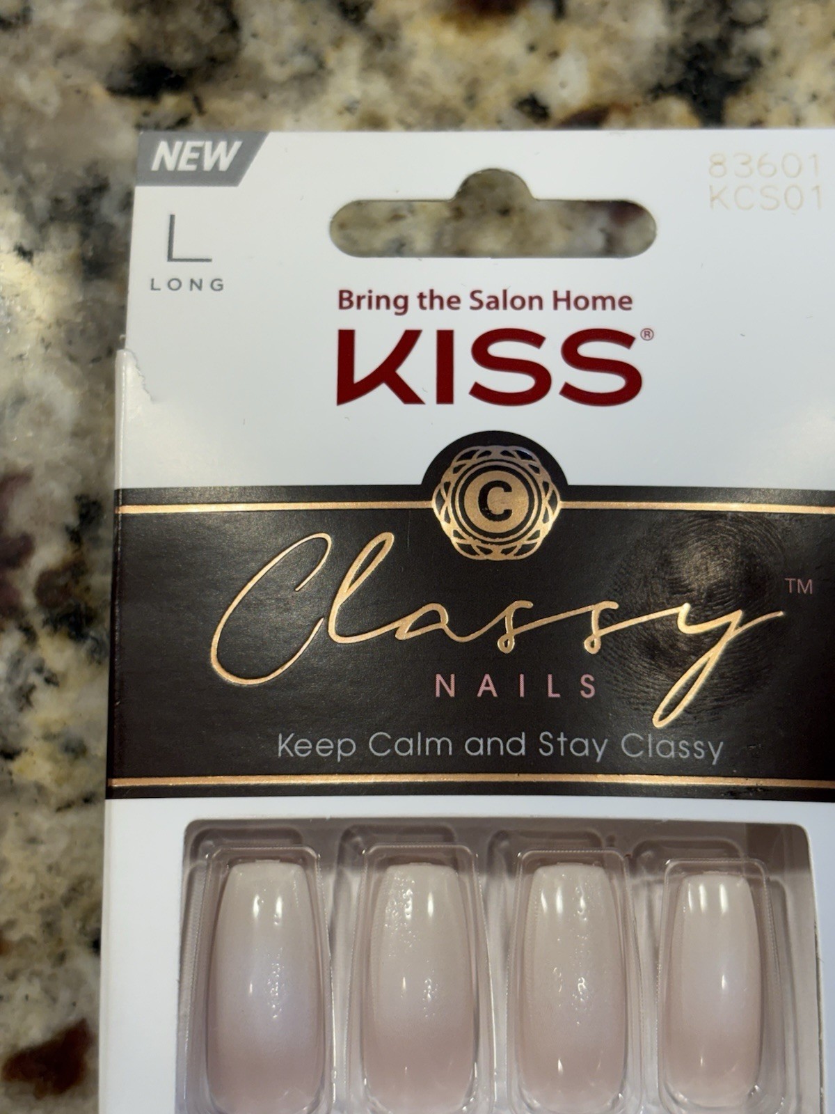 NEW KISS Salon Classy Nails LONG 28 Nails KCS01 Trendy Shape & Style PEARL 83601