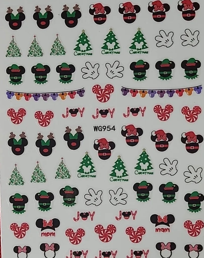 Disney,Fun,Mickey Mouse, Christmas Holiday, Nail Art Stickers