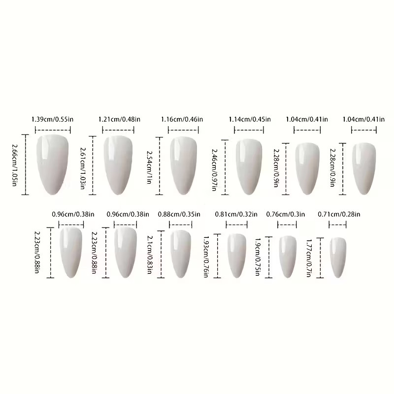 24 Bluish Medium Almond Press On Nails, 3D Diamond Shiny Holographic Design