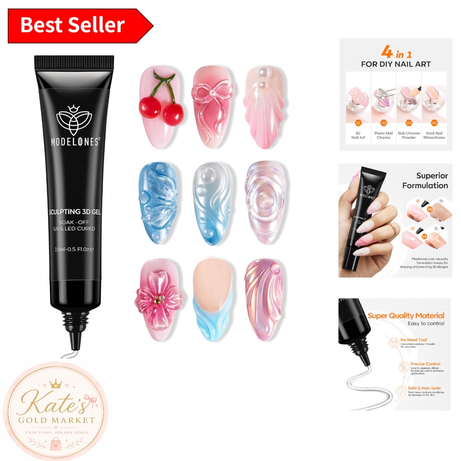 Ultimate 4-in-1 15g Clear Nail Gel – Perfect for Art Lovers & Gift Ideas