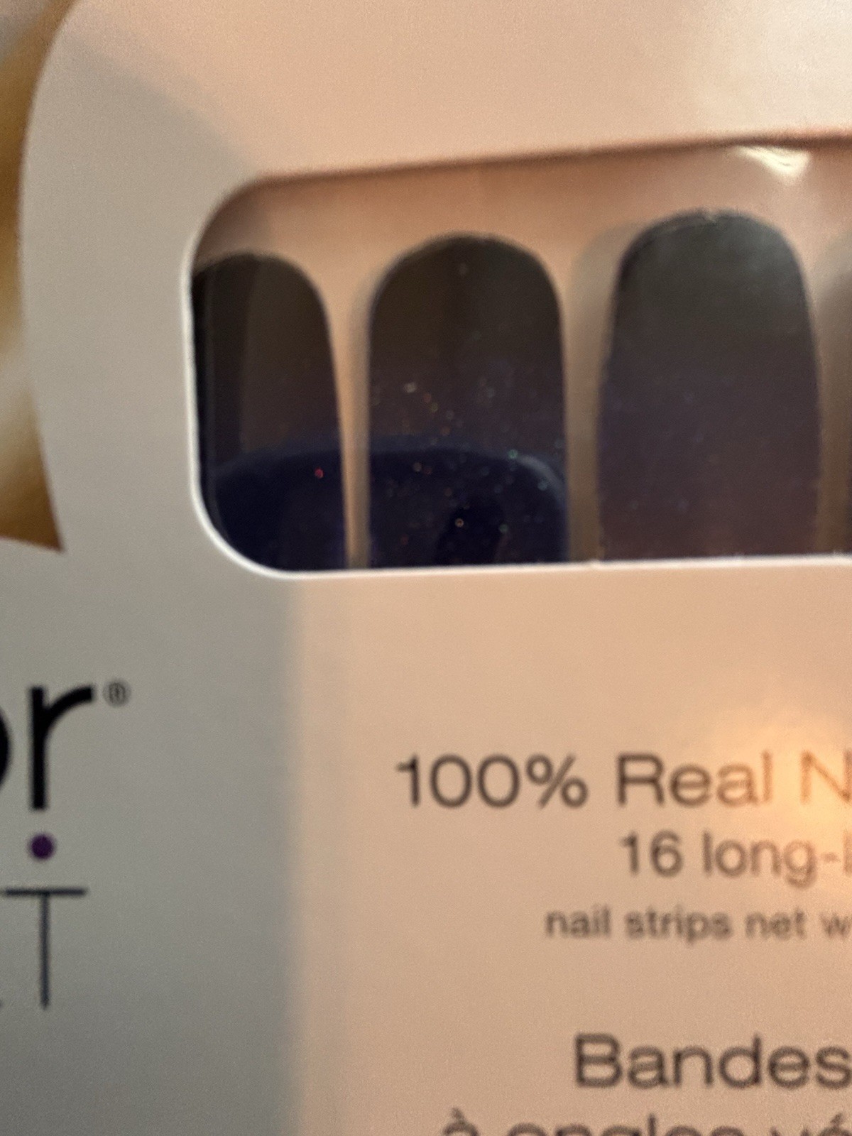 Color Street Nail Polish Strips Dark Blue Glitter Gradient Midnight Shift