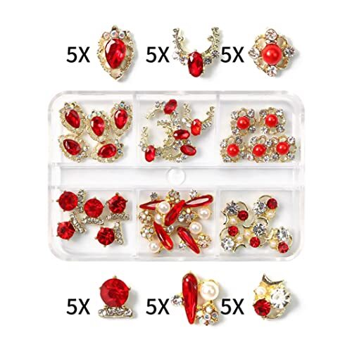 30 Pieces 3D Luxury Alloy Gold Nail Charms Flat Back Red Alloy Nail Charms-02
