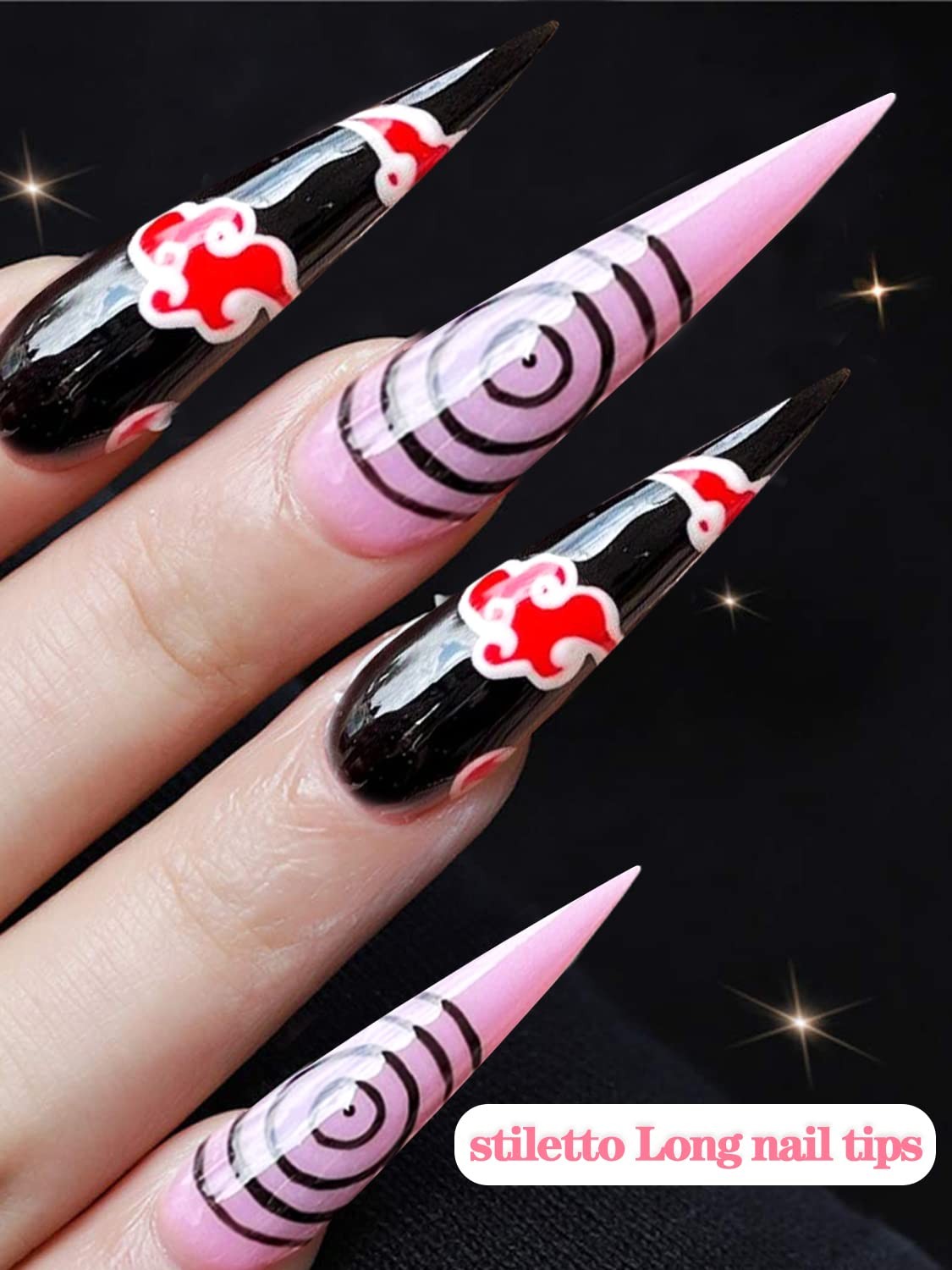 Stiletto Nail Tips for Acrylic Nail, 500pcs XXL Stiletto Nail Tips Half Cover…