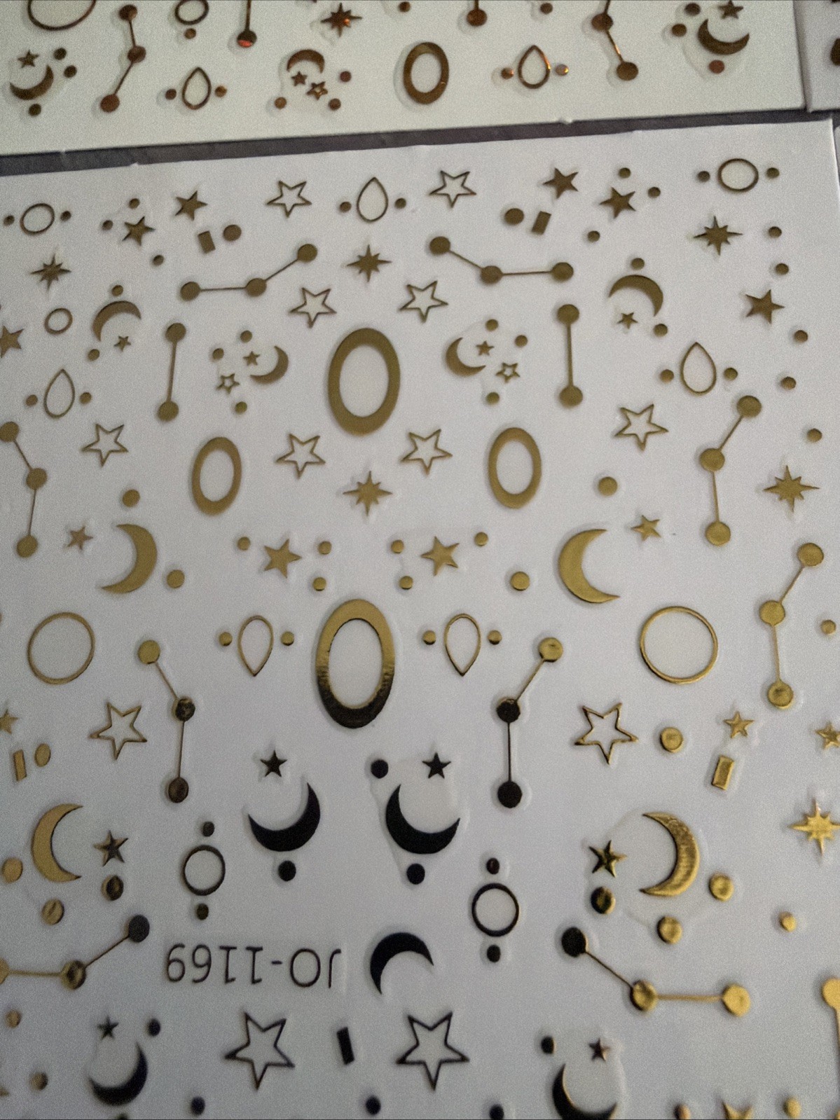 Laser Gold 12 Constellation Galaxy Moon Stars 3D Nail Art Sticker