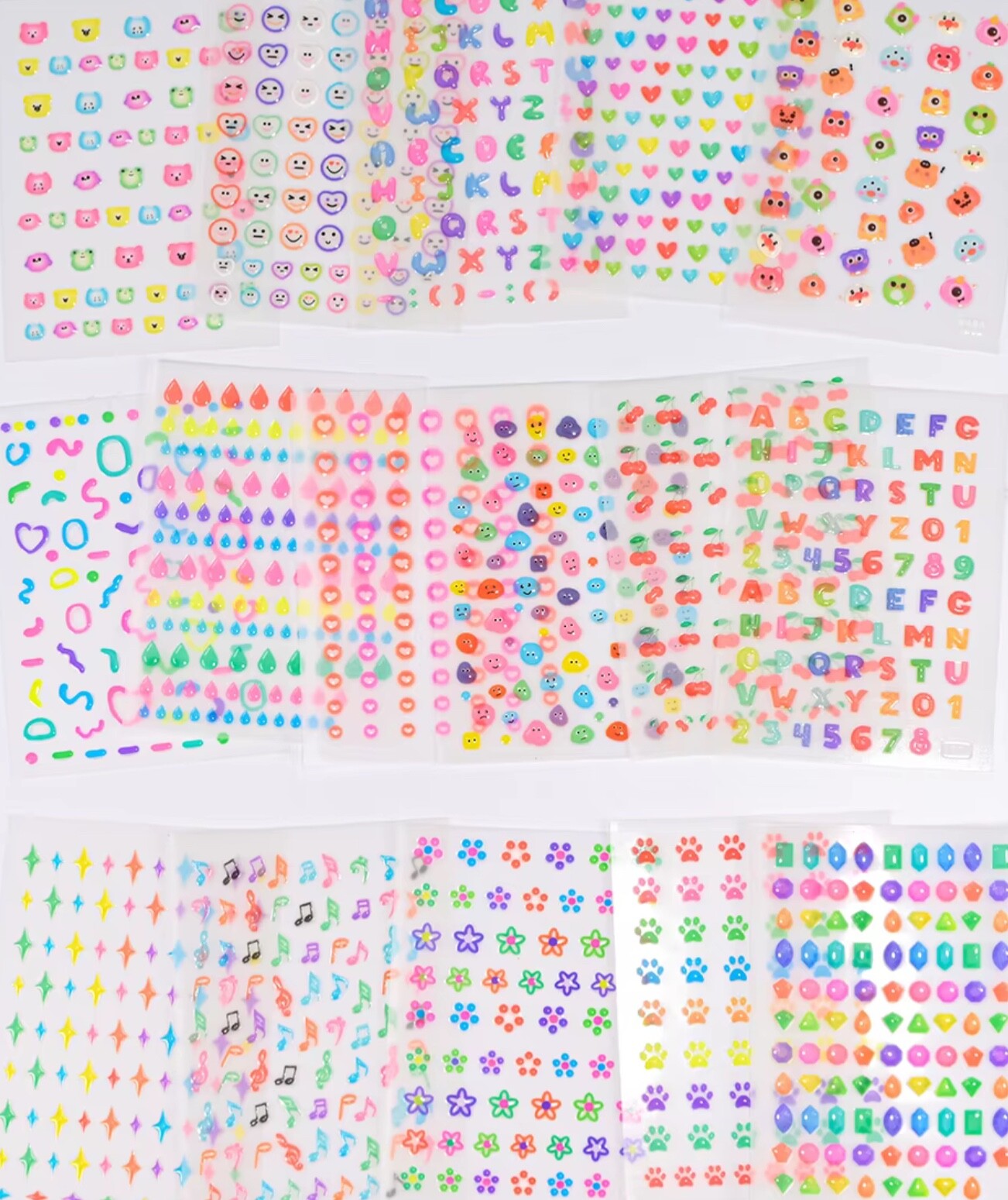 1 Sheet jelly Nail Art Stickers Cute Colorful Jelly Nail Stickers