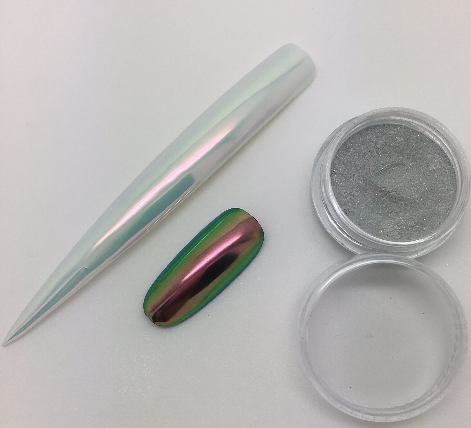 AURORA UNICORN CHROME POWDER Nail AB NEON MIRROR Effect RAINBOW Crystal (Opal 1)