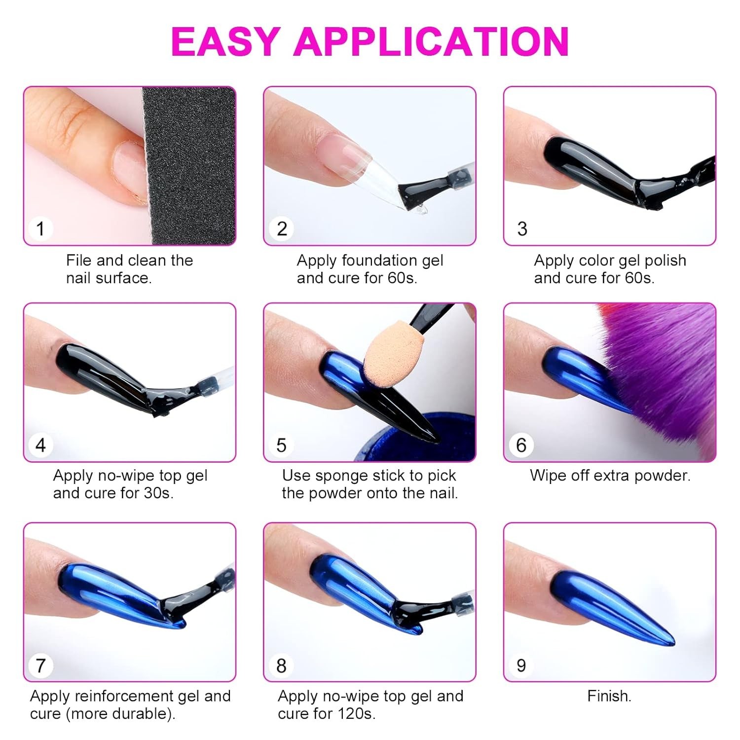 Ultra-Fine Chrome Nail Powder Set – 36 Vibrant Colors for Stunning Manicures