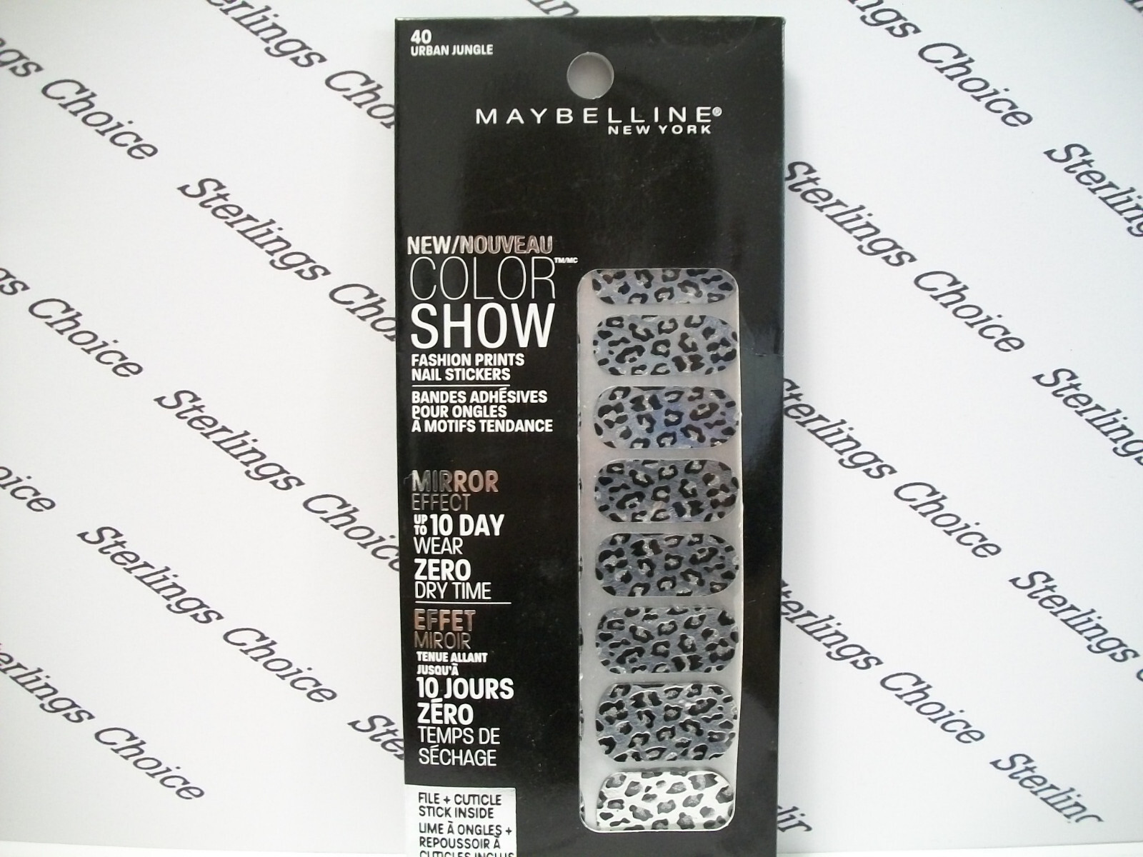 Maybelline ColorShow Fashion Prints Mirror Effect Nail Stickers #40 Urban Jungle