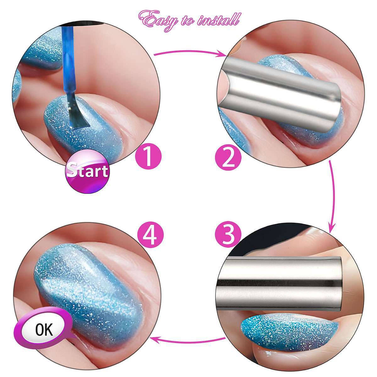 Magnetic Extra Strong Dual-Ended Cat Eye Nail Gel Polish Magnet Nail Art Tool US