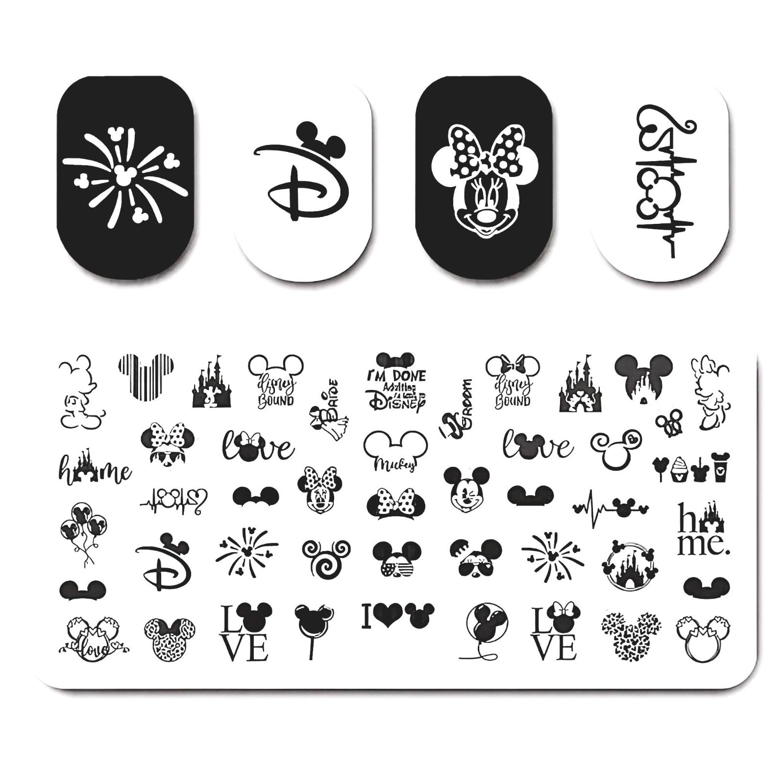 High- Quality Durable Stainless Steel Disney’s Mickey Mouse Nail Stamping Plate