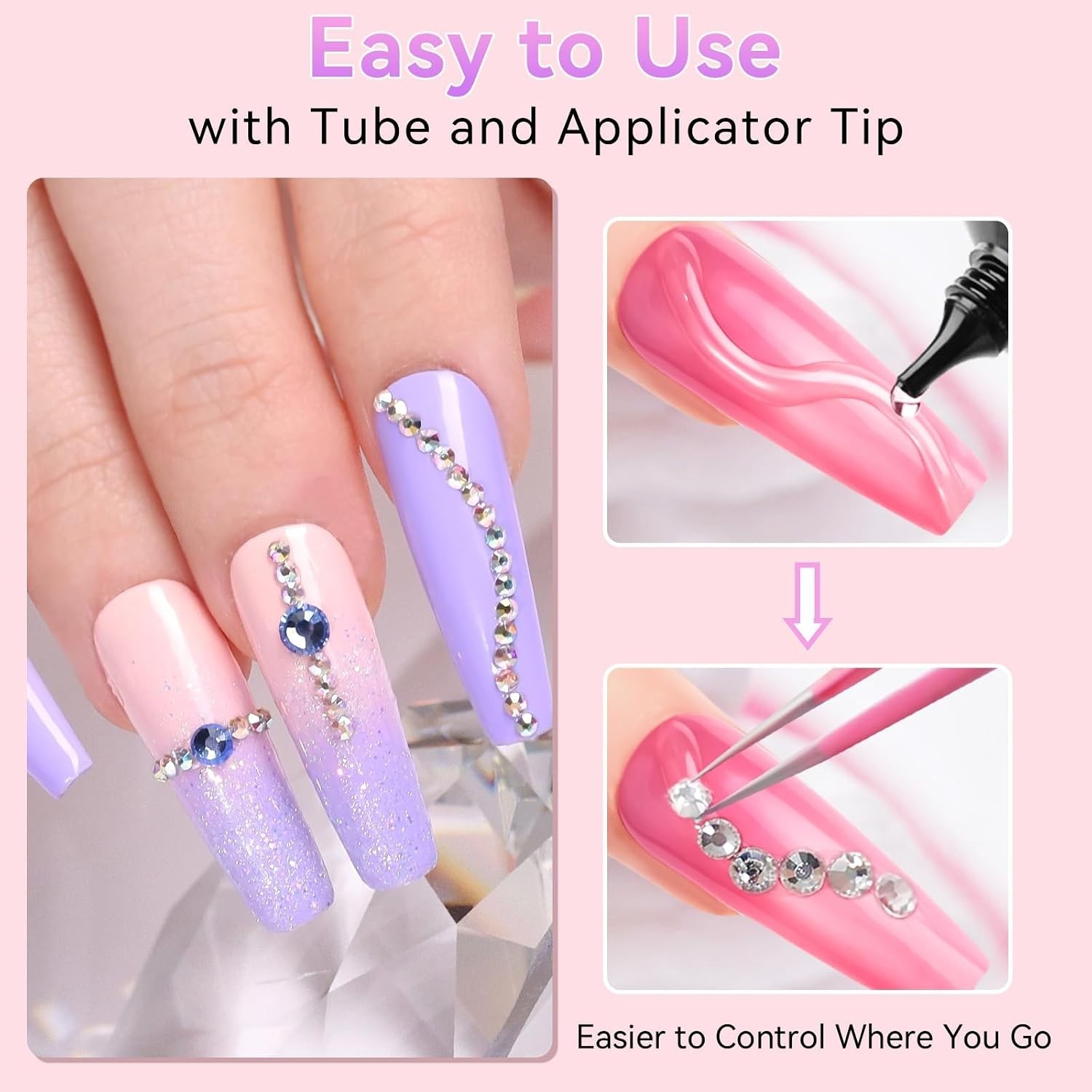 30ml Non-Toxic Rhinestone Nail Art Glue with Quick Cure for Professionals
