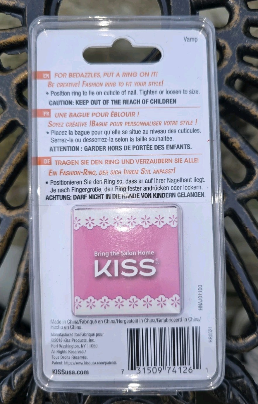 NIP KISS NAIL ARTIST NAIL JEWELRY ADJUSTABLE SPIDER RING LOT of 2
