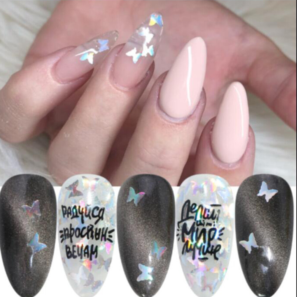 Colorful Fashion Nail Glitter Powder Sequins Laser Foils Flakes Nail Art Decors