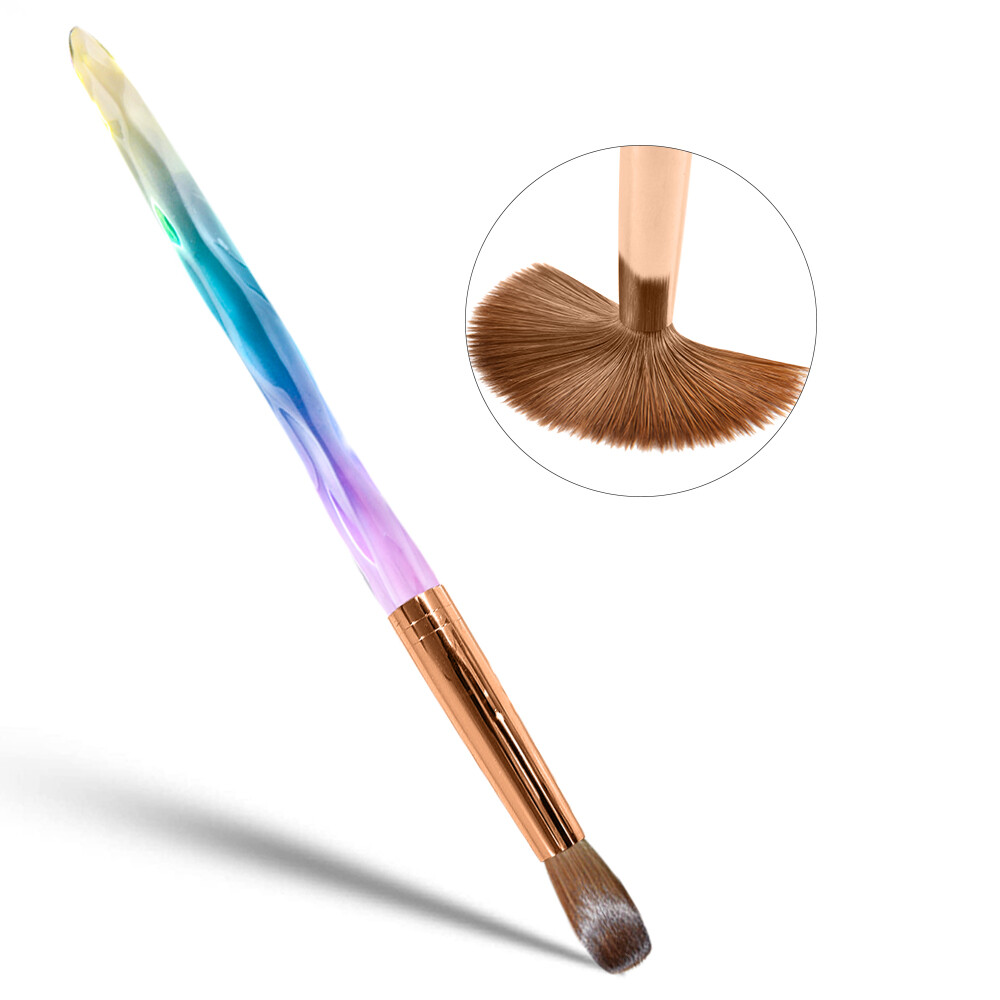 100% Pure Kolinsky Acrylic Top Quality Nail Brush Diamond Rainbow Handle 8-16