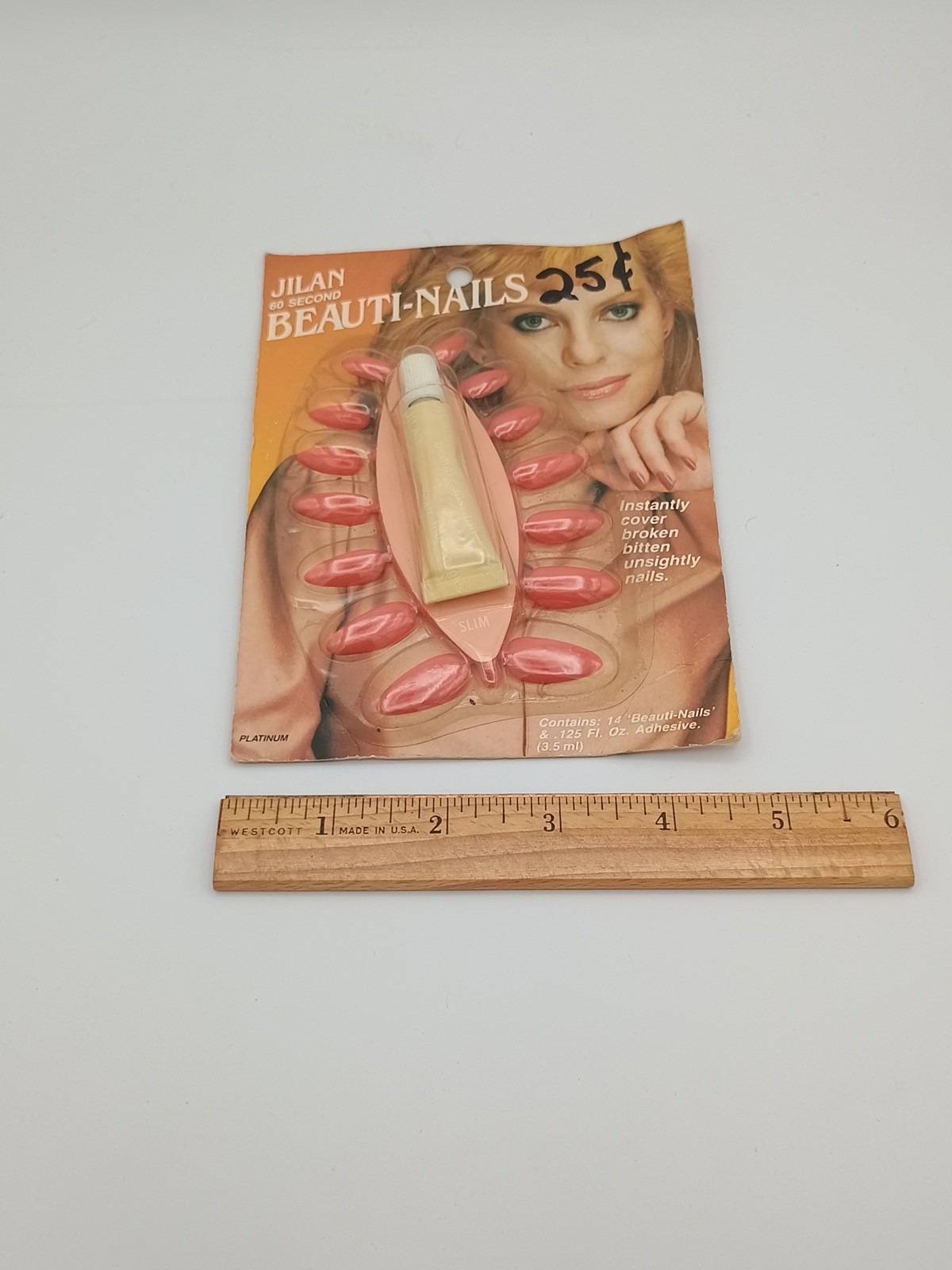 NEW VINTAGE Jilan 60 Second Beauti-Nails with Adhesive Slim #106 USA