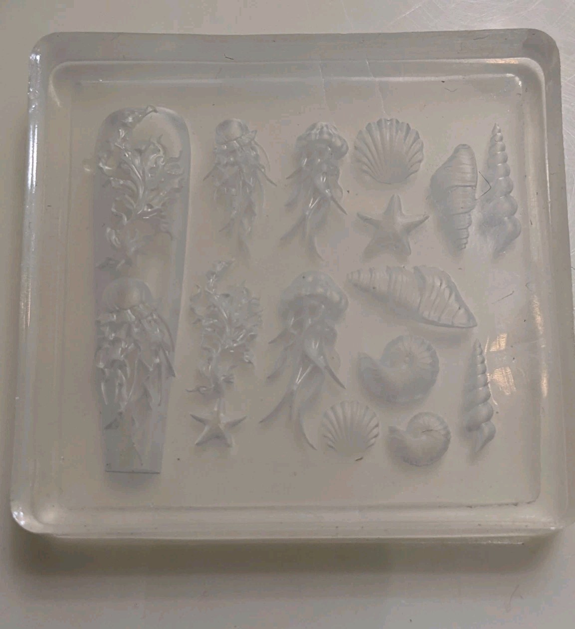 1pc Silicone Manicure Carving Mould 3D Sea Themed Mold Tool for Nail Decorations