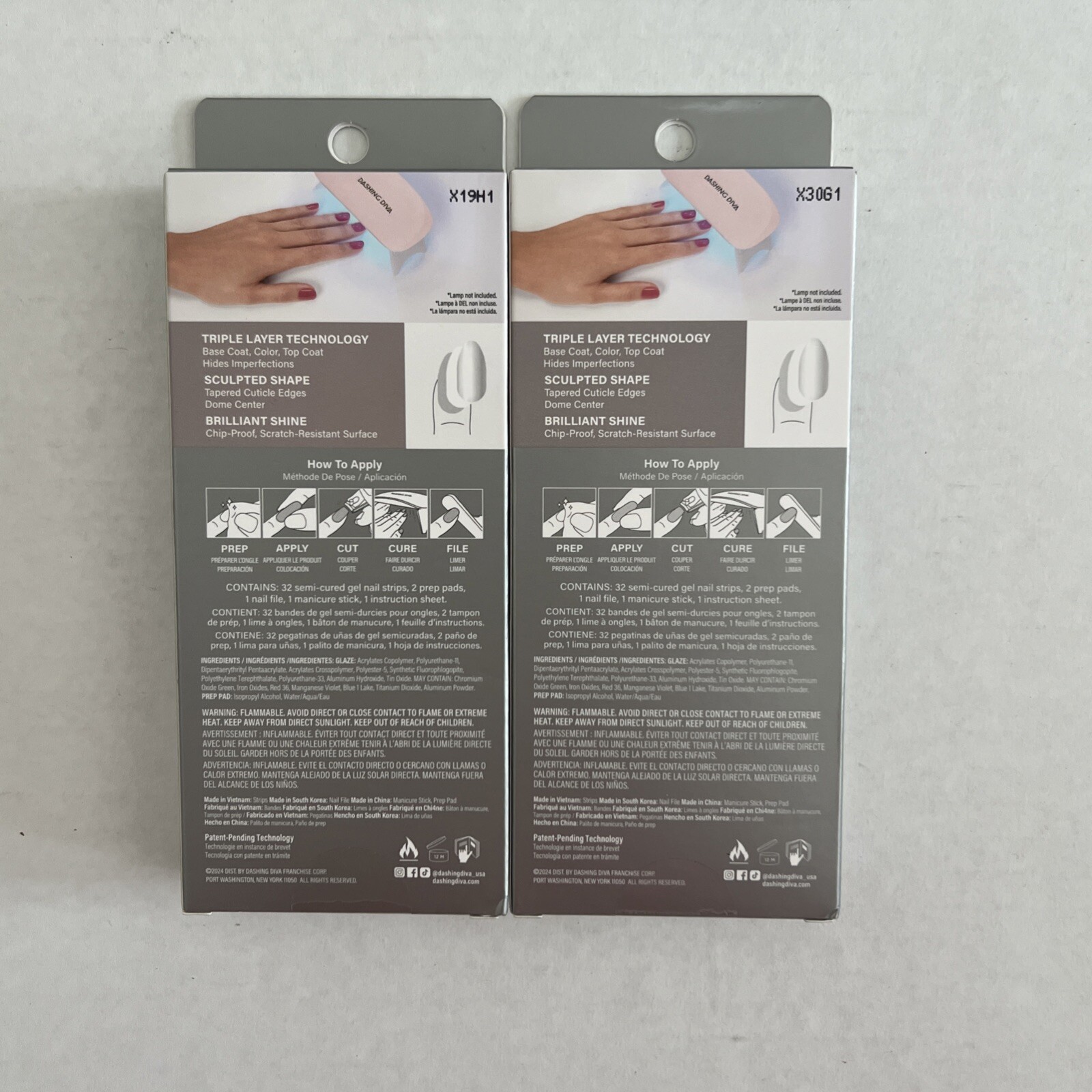 Lot Of 2 Dashing Diva Semi Cured Gel Each Box 32 Nails