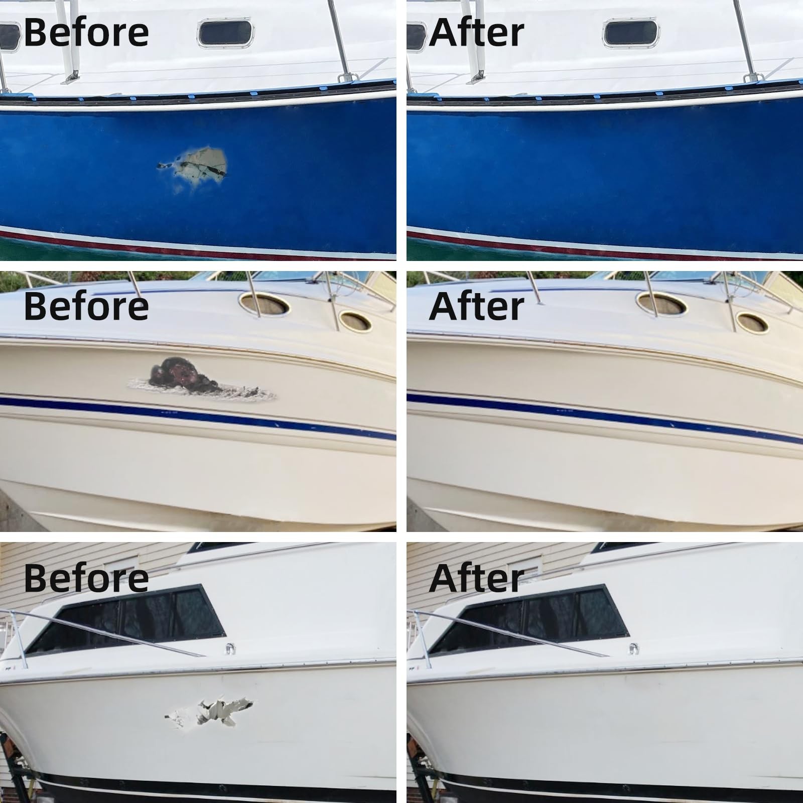Globalcom Fiberglass Boat Repair Kit, (Color Match) Gel Coat Repair Kit for B…