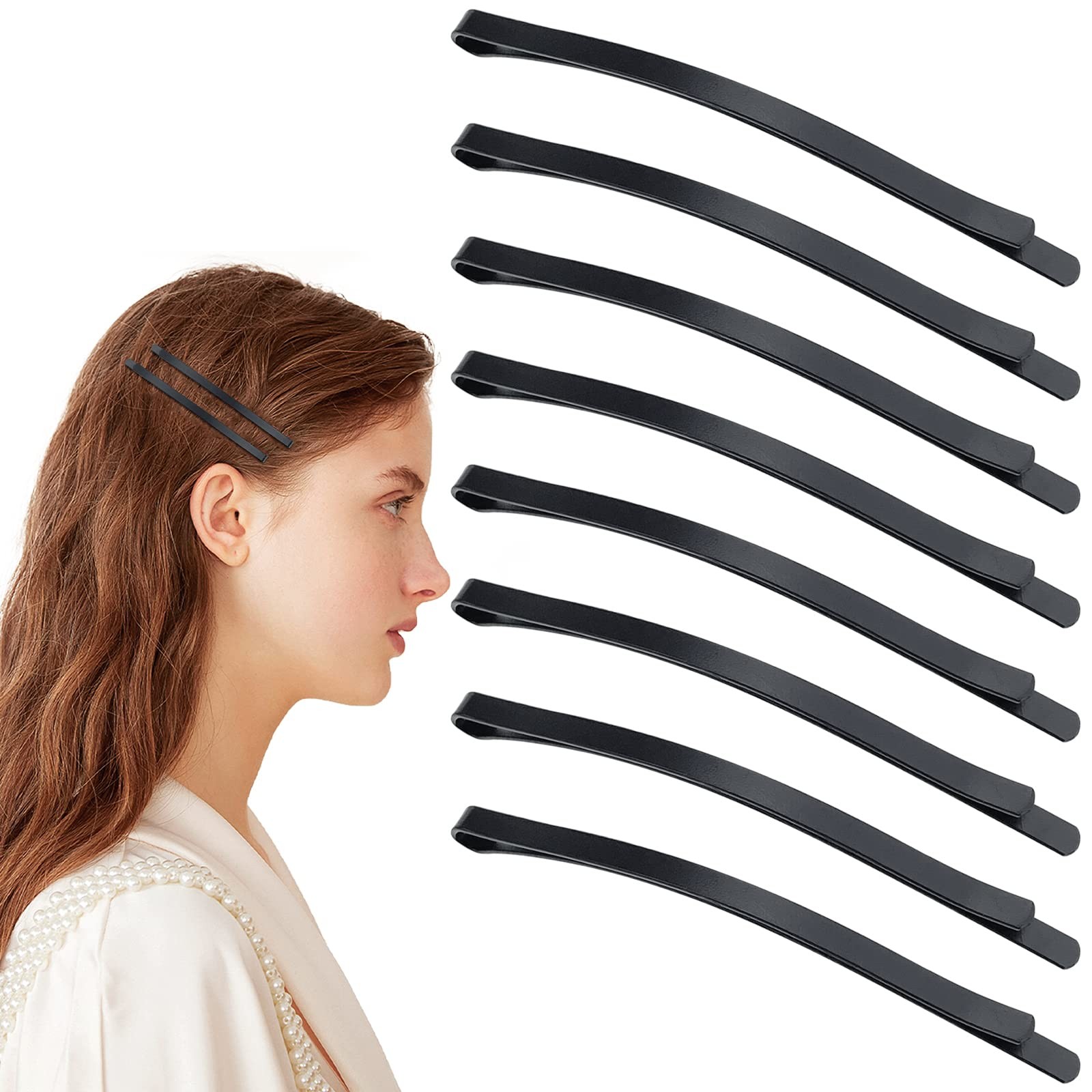 50 Black Jumbo Bobby Pins, 3.34 Inch Metal 1 Count (Pack of 50), 3.34″