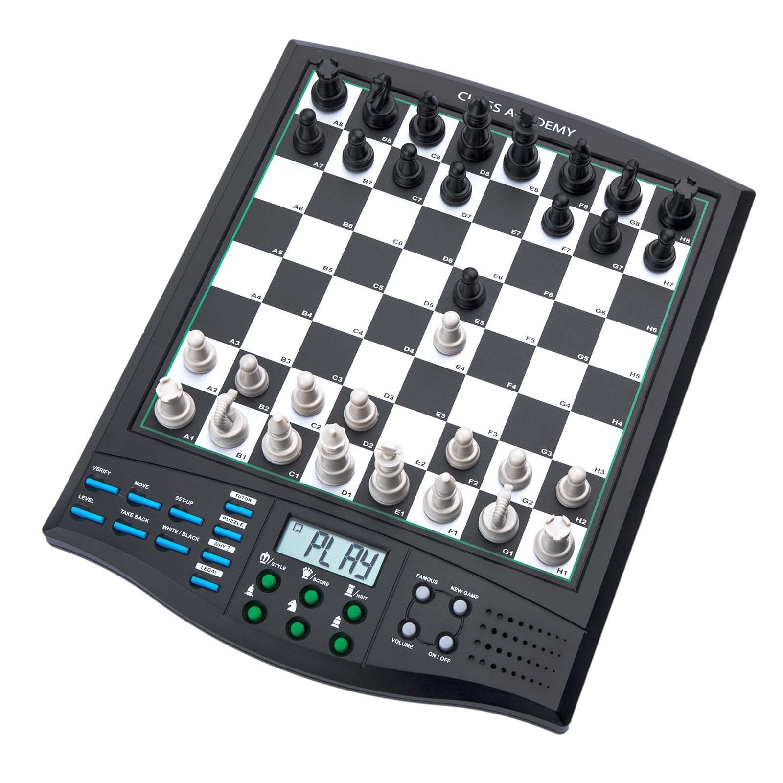 LEVEROAM Talking Chess Academy with Voice Teaching System, Electronic Black