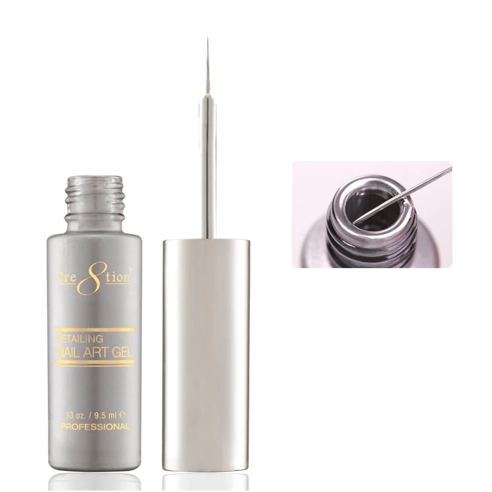 Cre8tion Detailing Nail Art Gel .33 Oz – #47 Garnet Mirror Silver