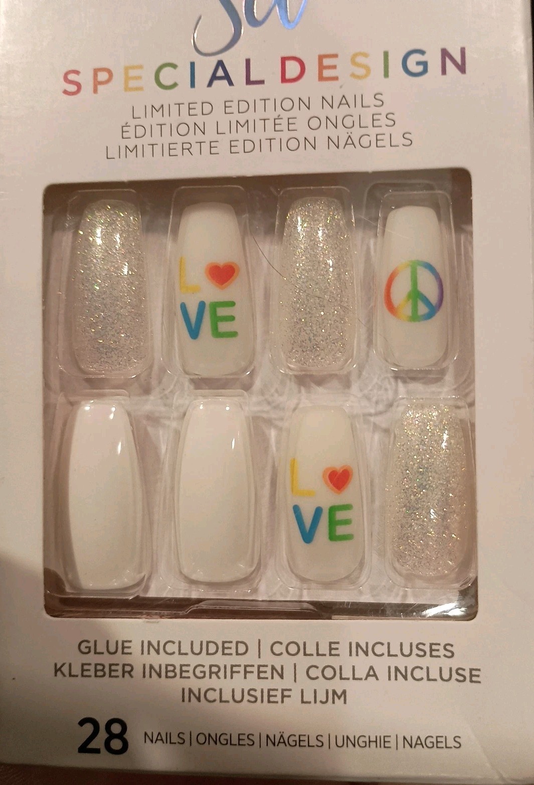 Kiss Nails Special Design Press/Glue Manicure Long length Rainbow Pride