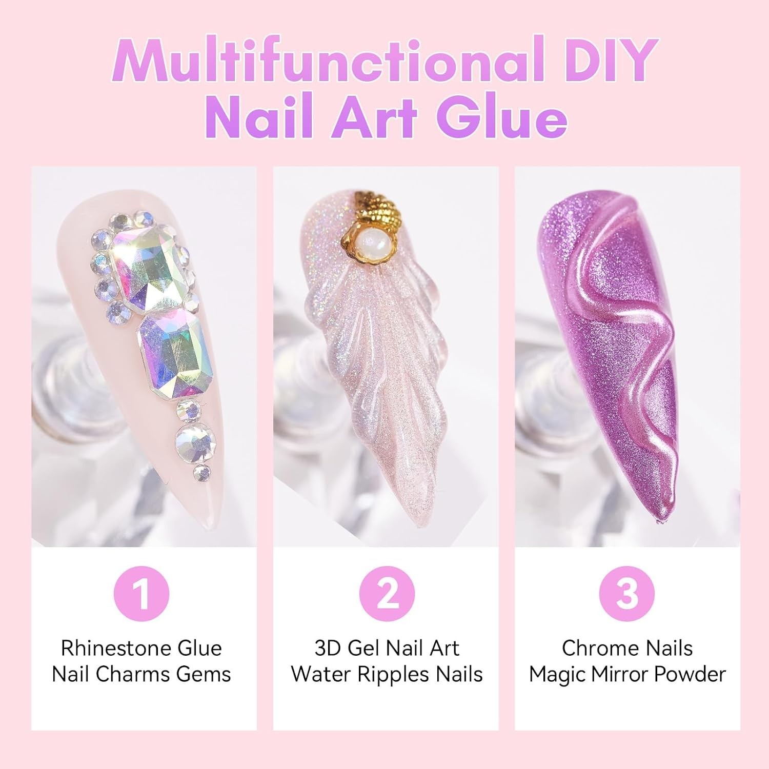 Rhinestone Glue For Nails: Super Strong Gel Nail Glue For Nail Charms Gems