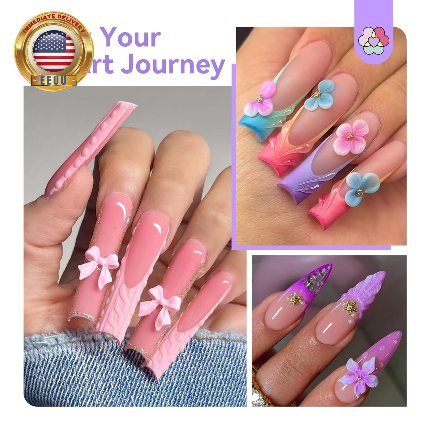 3Pcs Acrylic Nail Brush Set, Size 8/10/14 Kolinsky Acrylic Nail Brushes for Acry