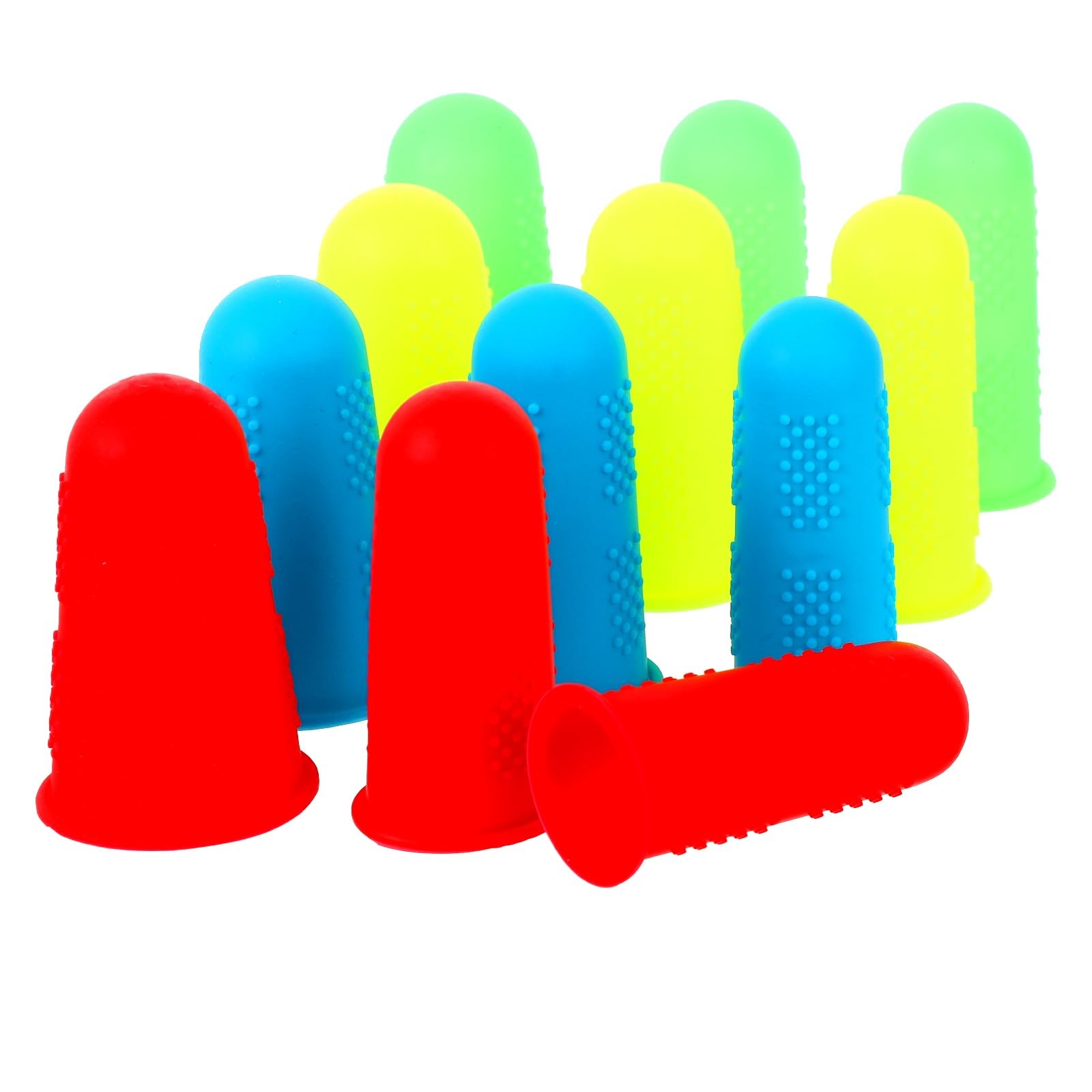 12 PCS Silicone Finger Protectors Covers, 3 Sizes Rubber Finger Tips Office T…