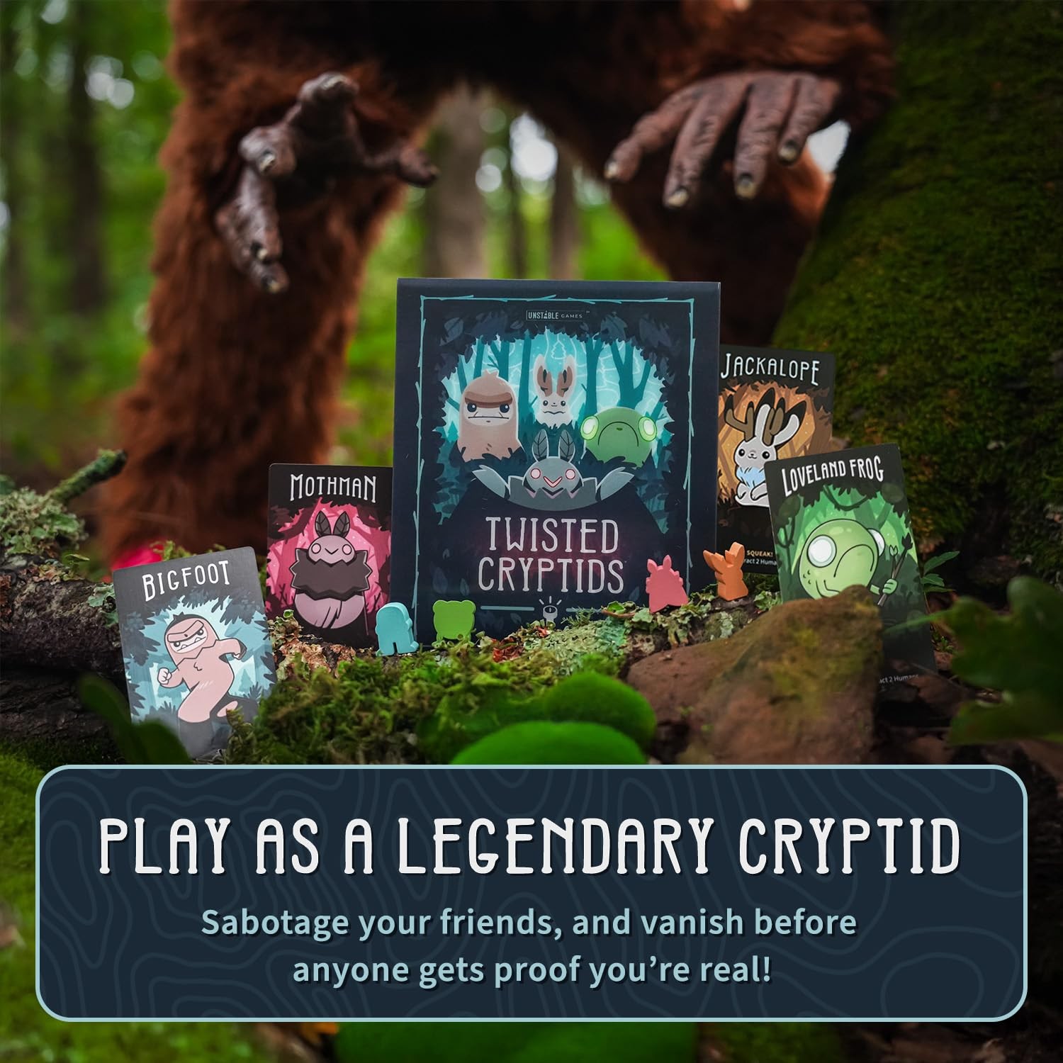Unstable Games Twisted Cryptids Board 17.6 cm x 4.8 x 0.1 cm, Base Game