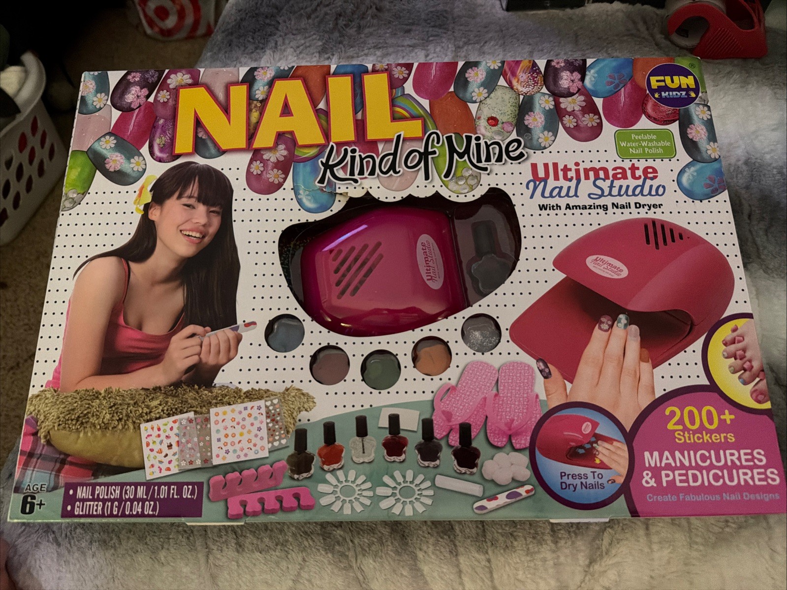 Kid Nail Art Kit for Girls, FunKidz Nail Studio Kits Size 17.91Wx12.4L
