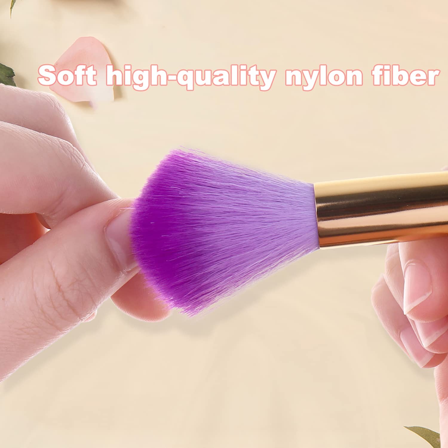 1pc Purple Nylon Sponge & Regular Nail Brush, Ombre Nail Art Brush, Acrylic N…