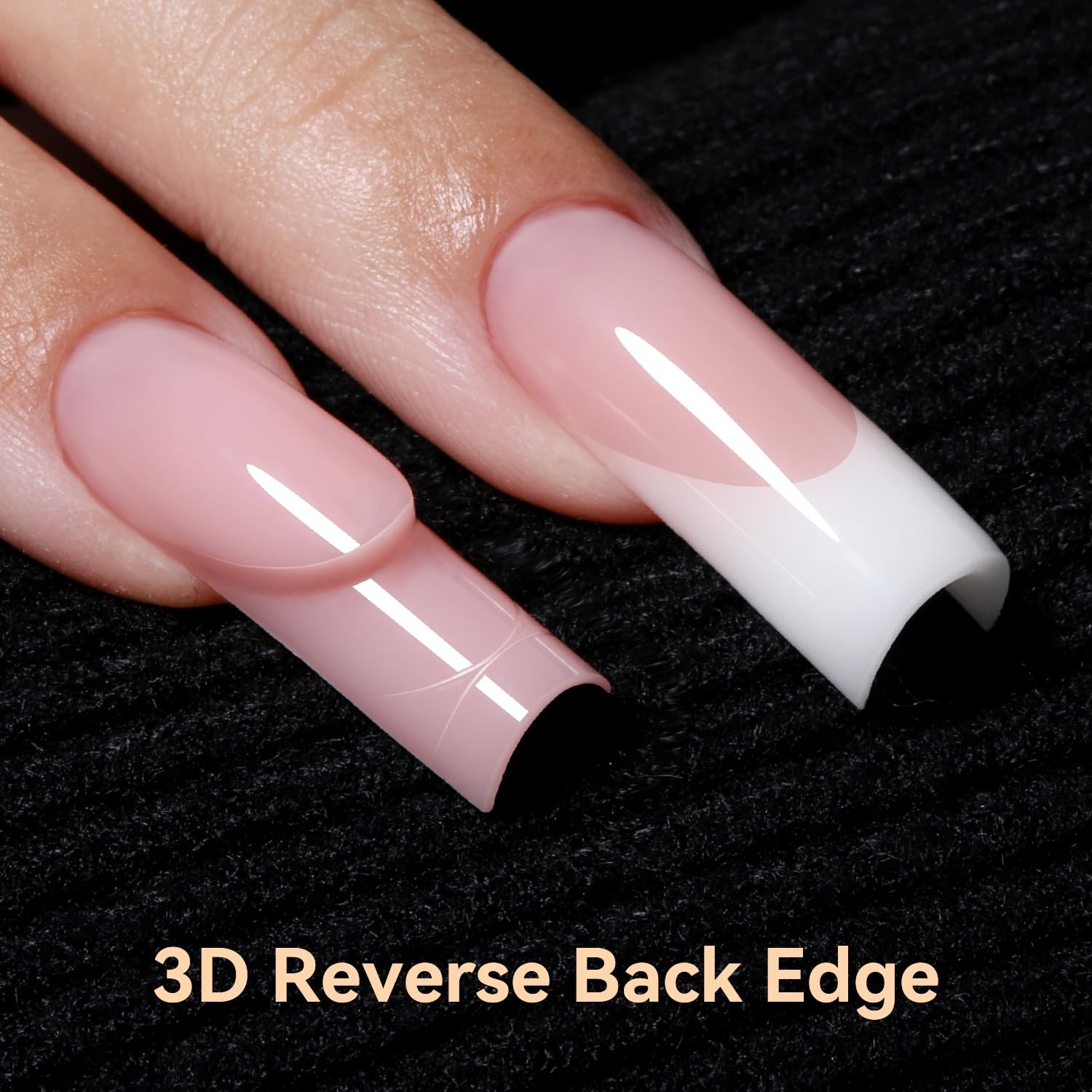 ImMaster French Dual Form,150pcs 3D Reverse Gel Nail Extensions Kit Magic Cap…