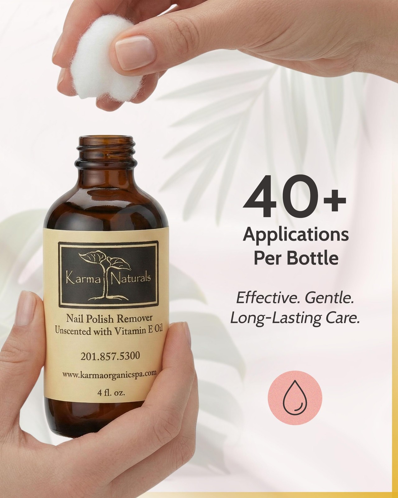 Karma Organic Nail Polish Remover Unscented- Non 4 Fl Oz (Pack of 1), Clear