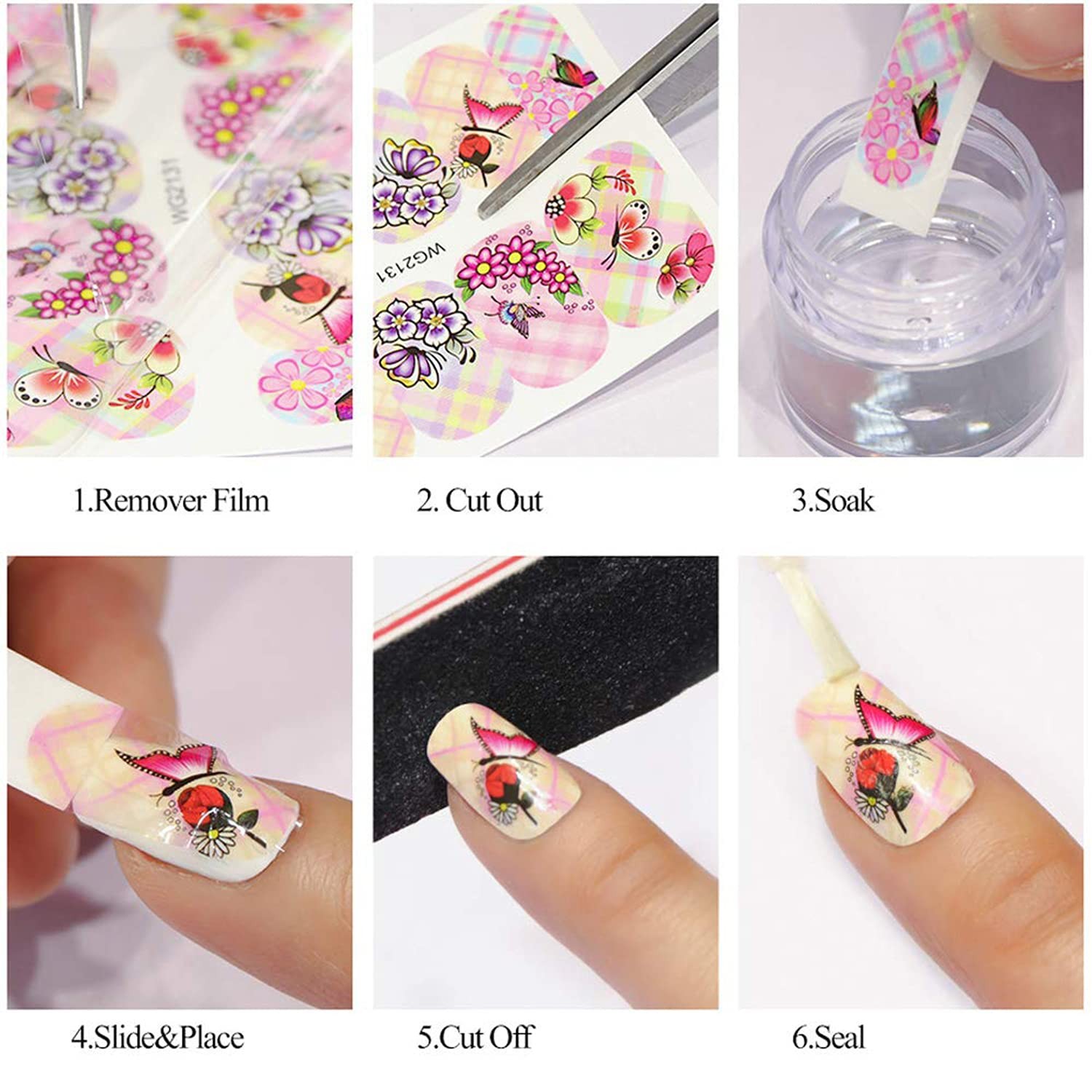Christmas Nail Decals Stickers Water Transfer Winter Nail Decal Xmas Tree Elk…