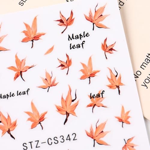 6 Sheets Fall Nail Art Stickers Decals, Thanksgiving Nail Art Style 6