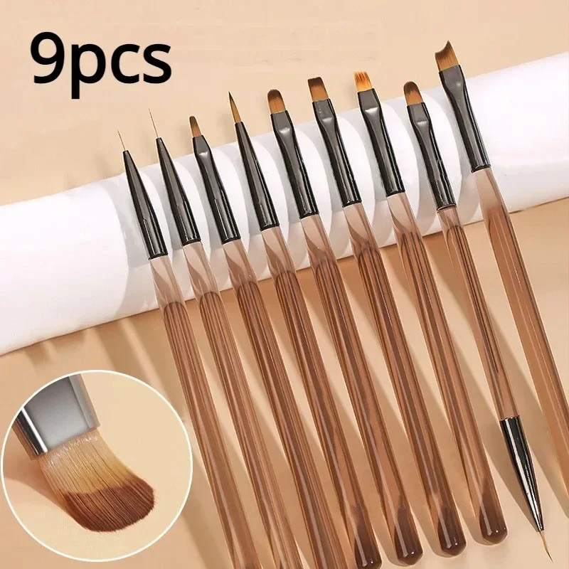 Nail Art Liner Brushes Set 6/9/12/15/18/25mm Fine Striping Drawing