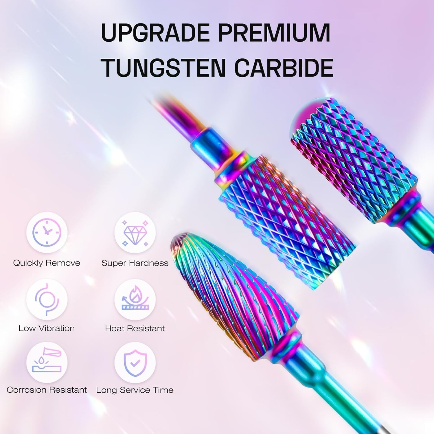 Carbide Nail Drill Bits Set: 3/32” Tungsten Diond Efile Bits with Small