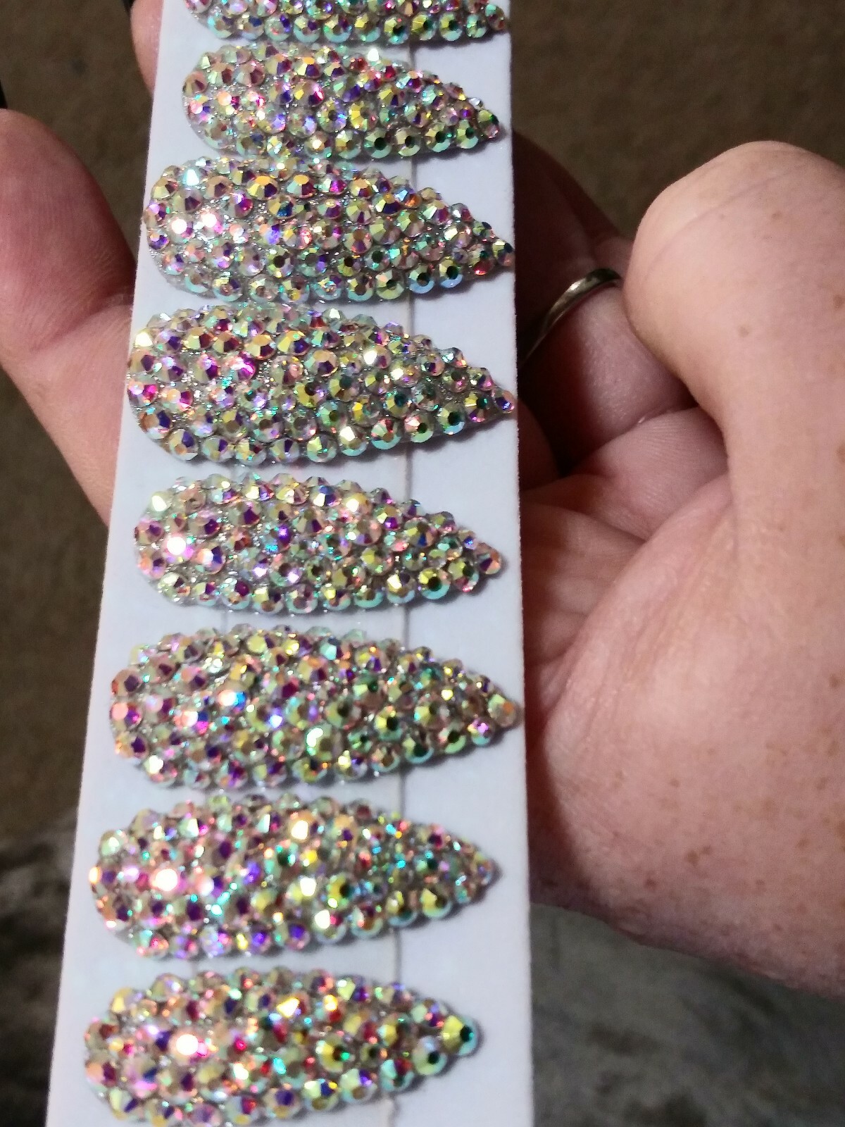 Super bling swarvoski Crystal Press On Nails – bridal stiletto diamond bling set