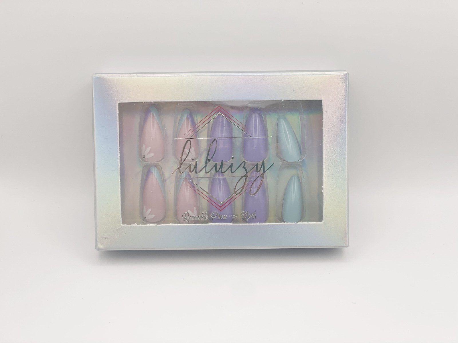 Press On Nails Reusable Almond Long Pastel Nail Tips 5 Accessories