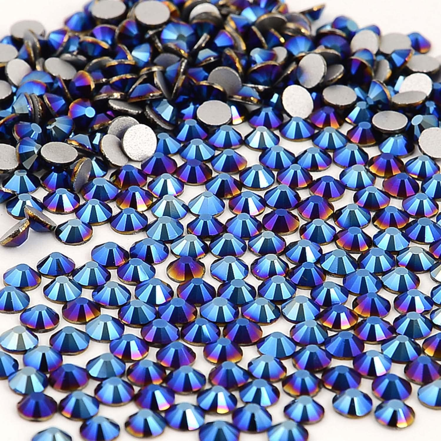 Nancybeads 2000Pcs Flatback round Glass Nail Art Rhinestones Crystal for DIY Mak