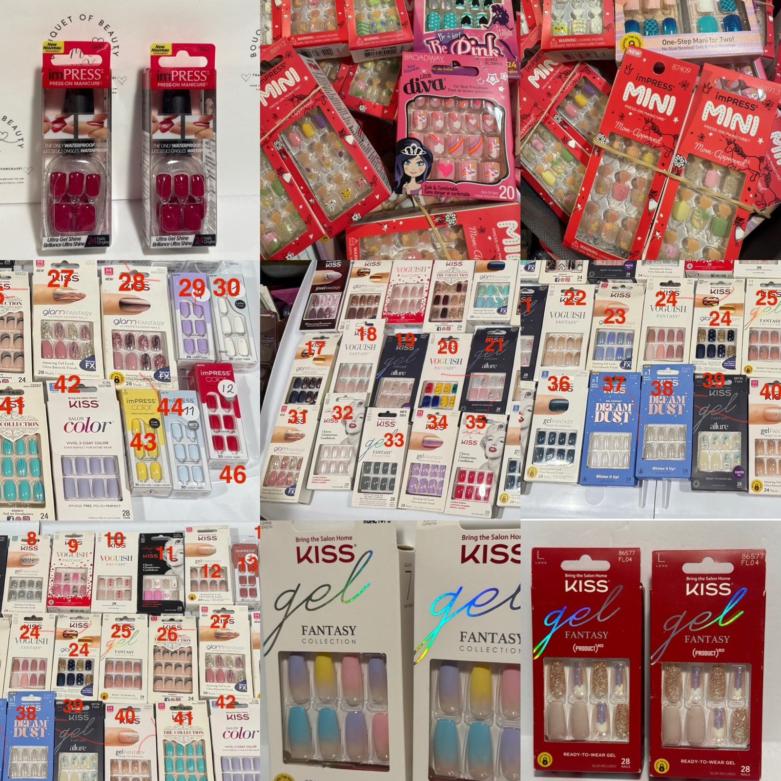 20,50,100~Kiss Nails,ImPress,PressOn,Acrylic,Fantasy,Voguish,Classy,*YOU CHOOSE*