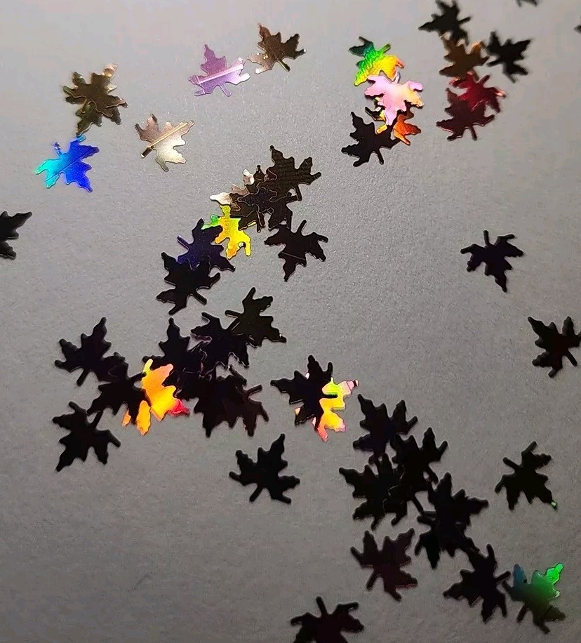 Maple Leaf Nail Art Glitter HALO Flakes Leaves Autumn 5g bag