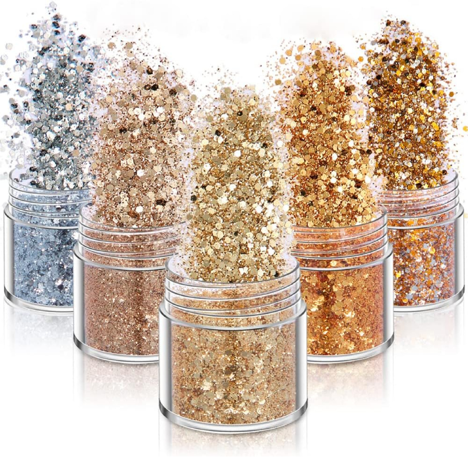 Holographic Nail Art Glitters Gold Silver Nail Sequins 3D Laser Acrylic Nails Po